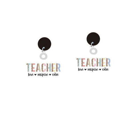 Teacher Love Inspire Care Teacher Earrings